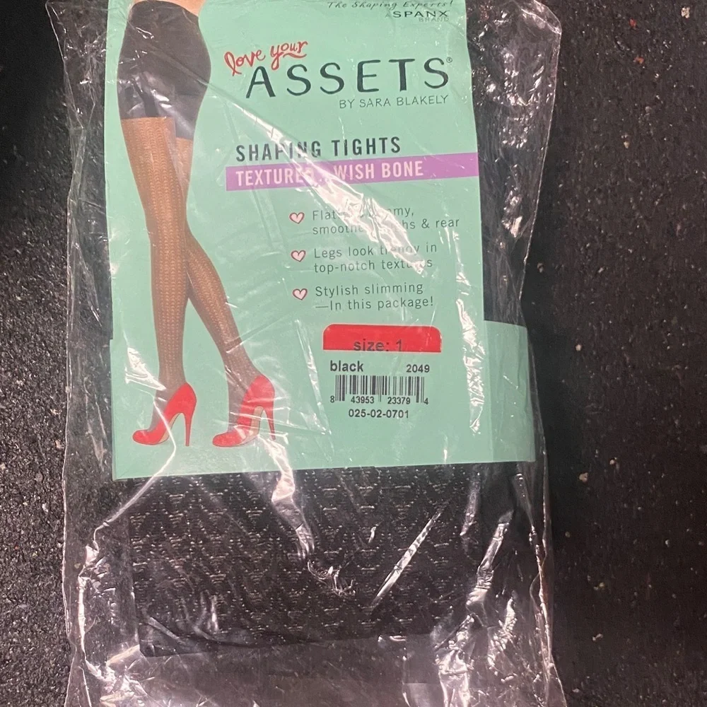 ASSETS by Sara Blakely Spanx Black Textured Shaping Tights